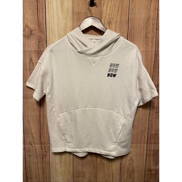 Fabletics XS Hadley Hi-Low Now Now Now White Pullover Hoodie athletic top - Picture 1 of 6